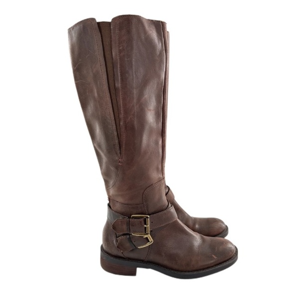 Enzo Angiolini womens boots size 8 brown leather knee high riding western - Picture 16 of 16